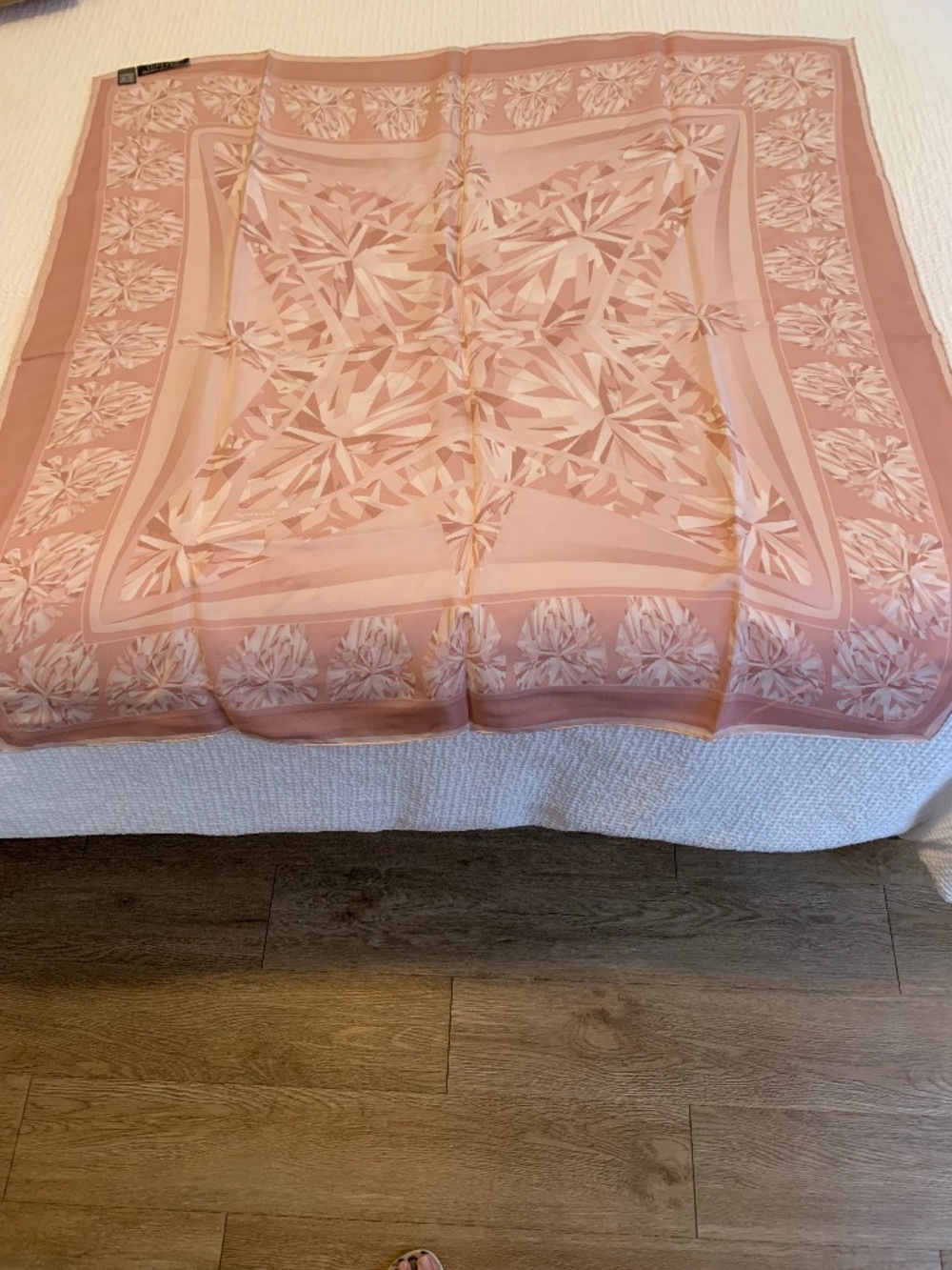Lupetta Italian Scarf | Dusty Pink Abstract Diamond Facet Print | Made in Italy